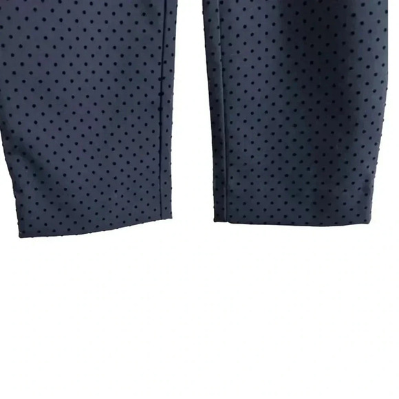 Loft Marisa Skinny Velvet Dot Pants in Navy Blue size 4 Textured Ankle Crop - Picture 3 of 9